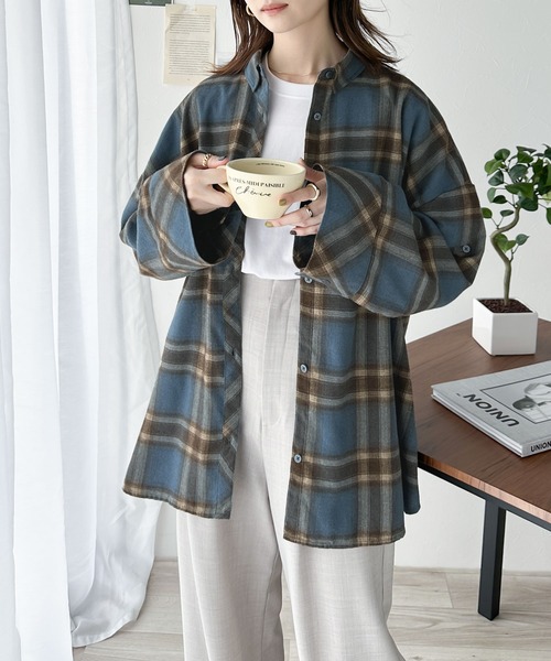 ブラウス シャツ 「抜け感」オンブレーチェックシャツ レディース セール】オンブレーチェックSH（シャツ/ブラウス）｜RETRO GIRL