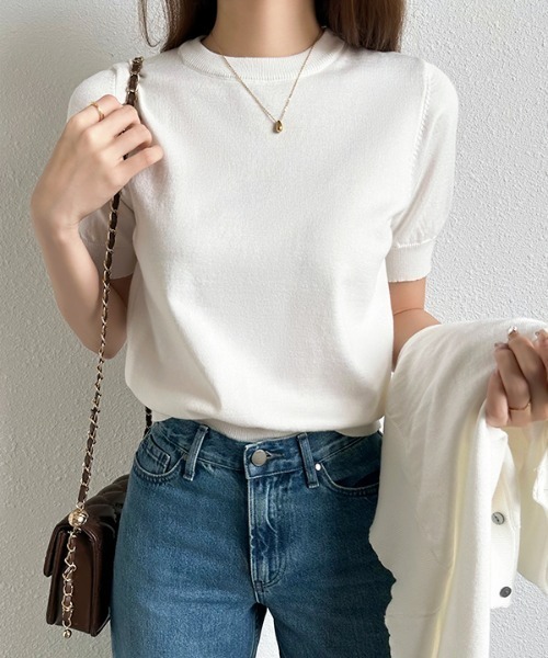 半袖ブラウス ９点セット➕ニットとカーディガンまとめ売り COCOMOMO ニット セーター 「9色展開」 アンサンブル ニット