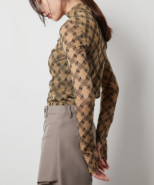 ルシェルブルー　Deformable Geometric Sheer TOP LE CIEL BLEU tシャツ Tシャツ ディフォーマブルジオメトリック