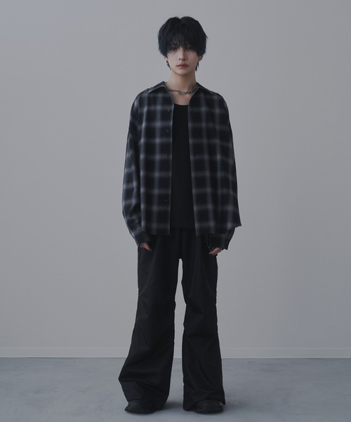 sisa. シャツ Ombre check shirts/オンブレチェックシャツ メンズ