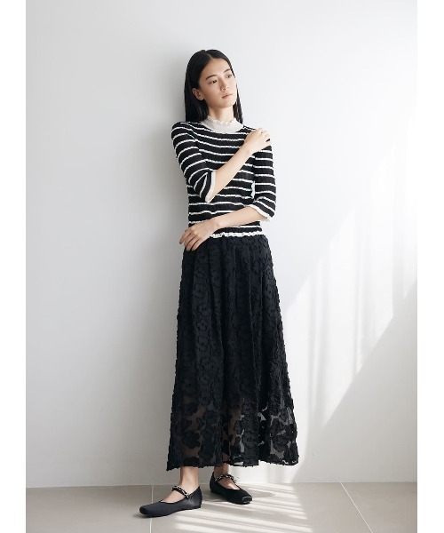 COEL スカート フラワージャガードシアースカート : ZOZOTOWN