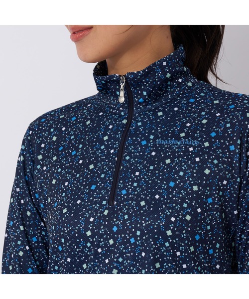 【きょん】marie claire 花柄 ジップアップシャツ L Marie Claire tシャツ marie claire GOLF/マリクレール ゴルフ