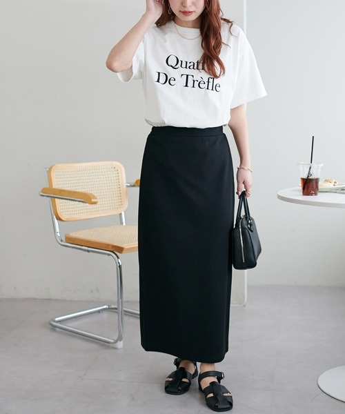 専用　  黒 半袖　レディースTシャツ　タグ付 Discoat tシャツ 「WEB限定」クアトレロゴ刺繍半袖Tシャツ