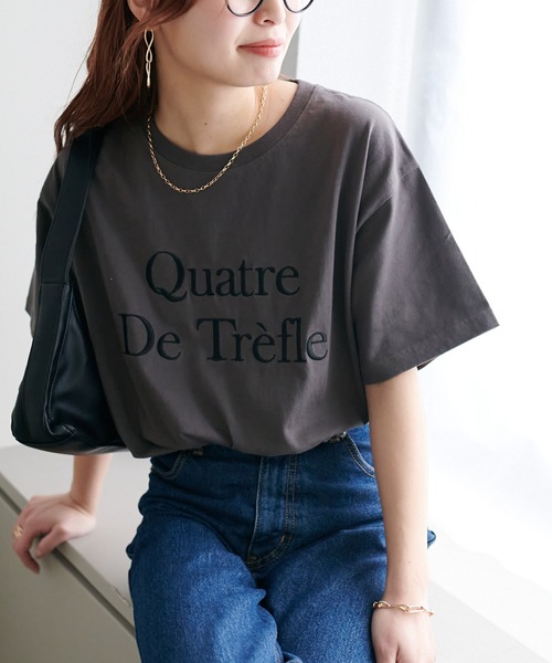 Discoat tシャツ 「WEB限定」クアトレロゴ刺繍半袖Tシャツ