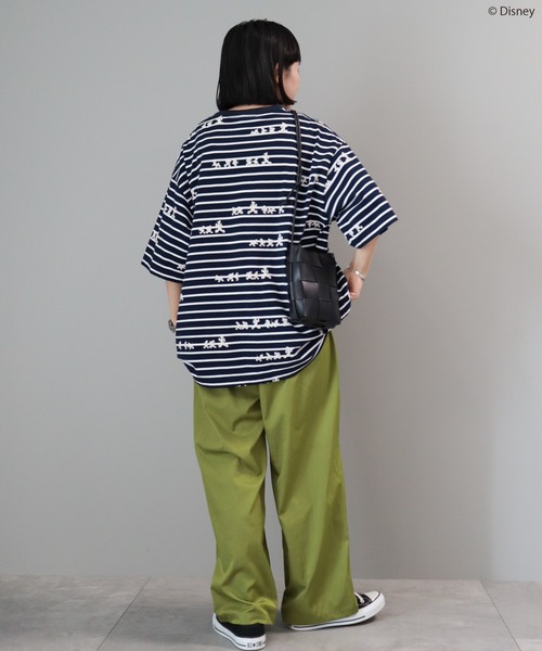 Disney tシャツ 発砲プリントボーダーTシャツ/Disney レディース
