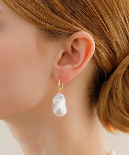 ピアス JewCas 有核淡水パールBaroque pearl 24SK 「JC4684