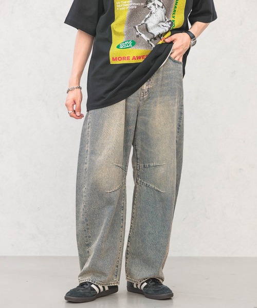 RAGEBLUE ジーンズ Vintage denim wide barrel pants