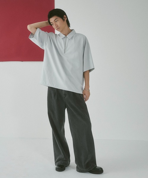 LUCY（ルーシー） シャツ 半袖 WEGO/アイススウェードハーフジップ半袖