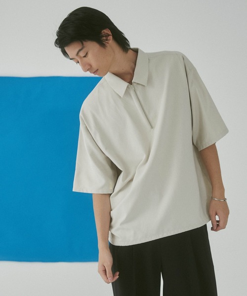 LUCY（ルーシー） シャツ 半袖 WEGO/アイススウェードハーフジップ半袖