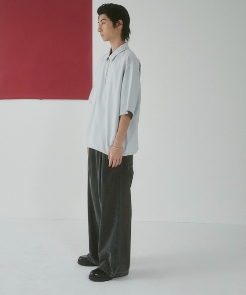 LUCY（ルーシー） シャツ 半袖 WEGO/アイススウェードハーフジップ半袖