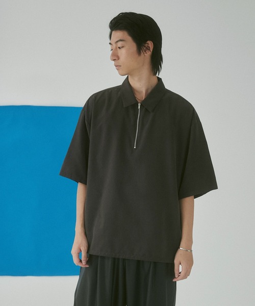 LUCY（ルーシー） シャツ 半袖 WEGO/アイススウェードハーフジップ半袖