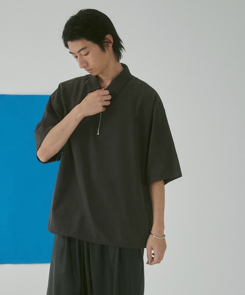LUCY（ルーシー） シャツ 半袖 WEGO/アイススウェードハーフジップ半袖
