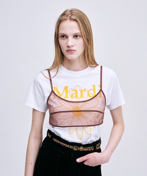 tシャツ SLIM TSHIRT FLOWERMARDI レディース Mardi Mercredi tシャツ SLIM TSHIRT FLOWERMARDI レディース