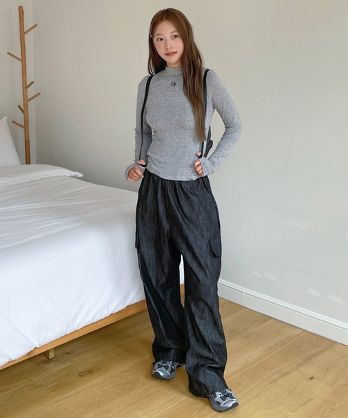 tシャツ A'GEM/9 × .kom 「muah muah/ムーアムーア」 LOGO STITCH WOOL MOCK NECK WARMER TE tシャツ A'GEM/9 × .kom 「muah muah/ムーアムーア」 LOGO