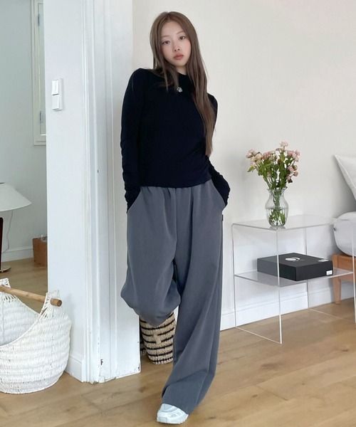 tシャツ A'GEM/9 × .kom 「muah muah/ムーアムーア」 LOGO STITCH WOOL MOCK NECK WARMER TE tシャツ A'GEM/9 × .kom 「muah muah/ムーアムーア」 LOGO