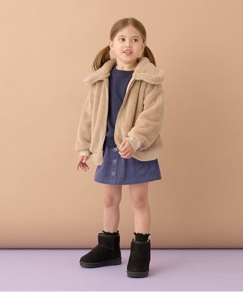 ブルゾン アウター 「万能アウター」丸衿ボアブルゾン キッズ 子供服