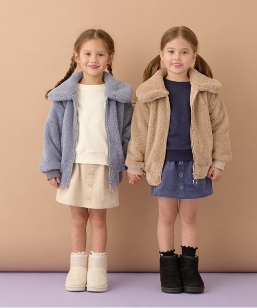 ブルゾン アウター 「万能アウター」丸衿ボアブルゾン キッズ 子供服