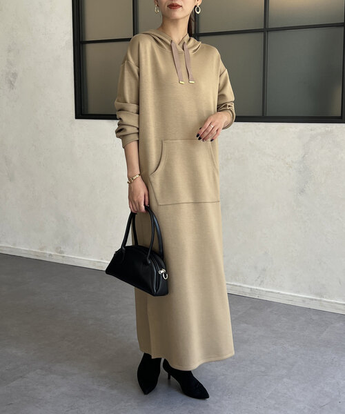 Chez toi（シェトワ） ワンピース ダンボールニットフードワンピース