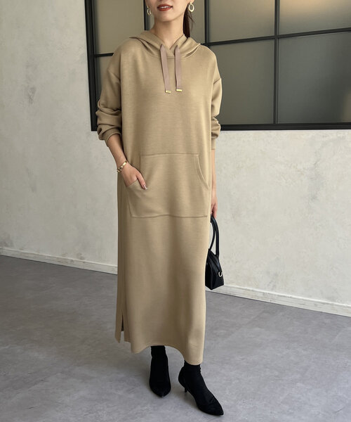 Chez toi（シェトワ） ワンピース ダンボールニットフードワンピース