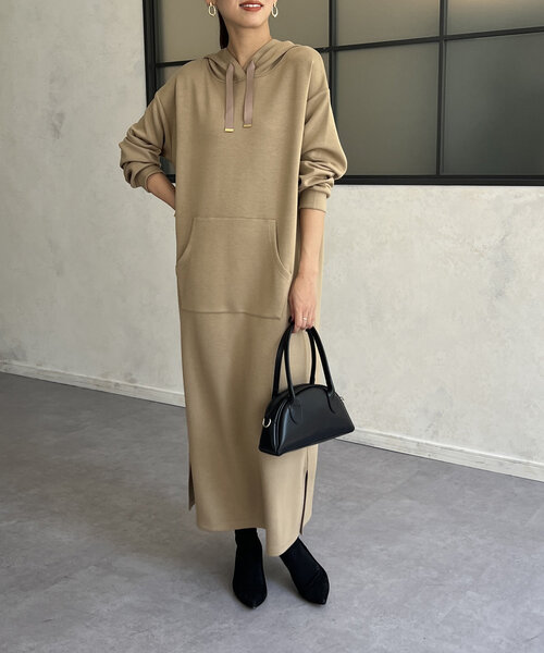 Chez toi（シェトワ） ワンピース ダンボールニットフードワンピース