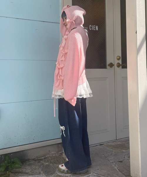 Candy Stripper カーディガン FANCY RIBBON KNIT レディース