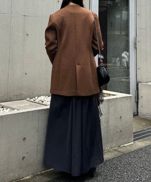 2024AW シャイニースムースジャケット L ジャケット ノーカラー