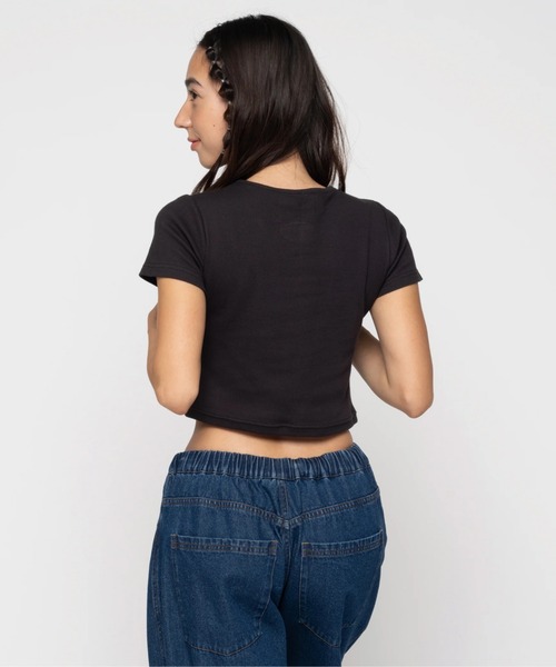 ROXY tシャツ PLAYFULL TEE/ロキシーリブ半袖Tシャツ レディース