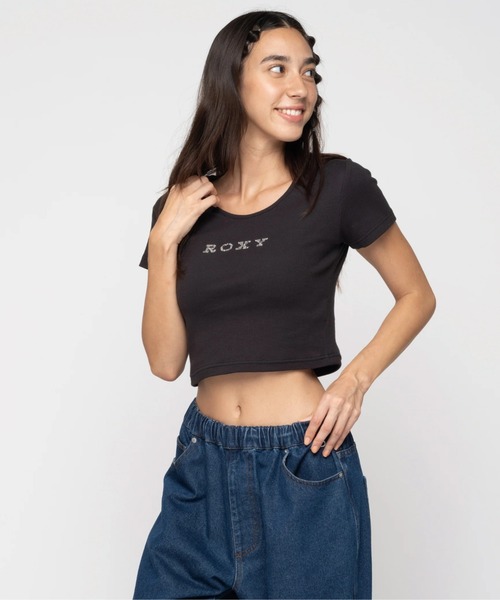 tシャツ PLAYFUL TEE レディース ROXY tシャツ PLAYFULL TEE/ロキシーリブ半袖Tシャツ レディース