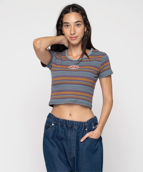 tシャツ PLAYFUL TEE レディース ROXY tシャツ PLAYFULL TEE/ロキシーリブ半袖Tシャツ レディース