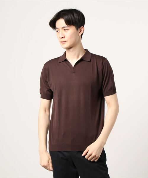 か*ん様 JOHN SMEDLEY ブラウン コットン 半袖ニット Mサイズ JOHN SMEDLEY｜ジョンスメドレー日本公式