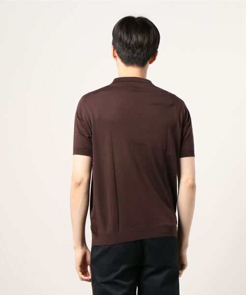 か*ん様 JOHN SMEDLEY ブラウン コットン 半袖ニット Mサイズ JOHN SMEDLEY 「JOHN SMEDLEY」 半袖ニット SMALL ブラウン