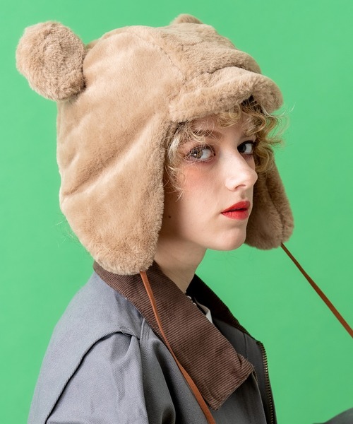 ankoROCK ニット帽 ニットキャップ an meets zakka クマ耳イヤー