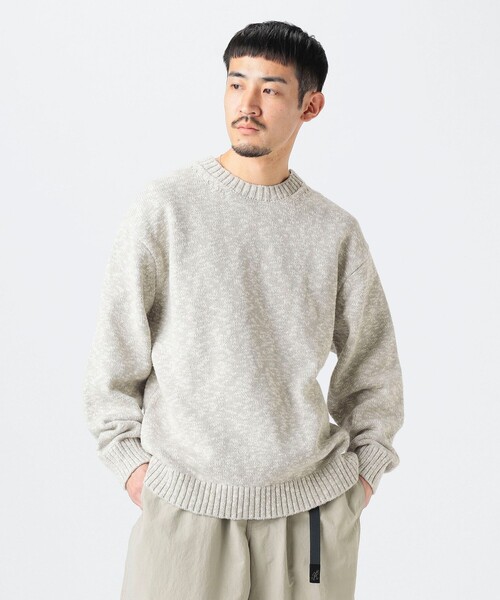 B：MING by BEAMS セーター ニット 5ゲージ ストレッチ スラブ