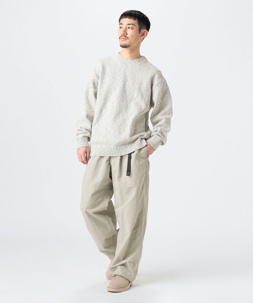 BRIEFING クルーネックニット B：MING by BEAMS セーター ニット 5ゲージ ストレッチ スラブ