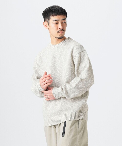 B：MING by BEAMS セーター ニット 5ゲージ ストレッチ スラブ
