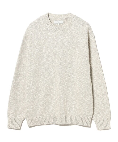 美品⭐︎BackChannel ニット クルーネック B：MING by BEAMS セーター ニット 5ゲージ ストレッチ スラブ
