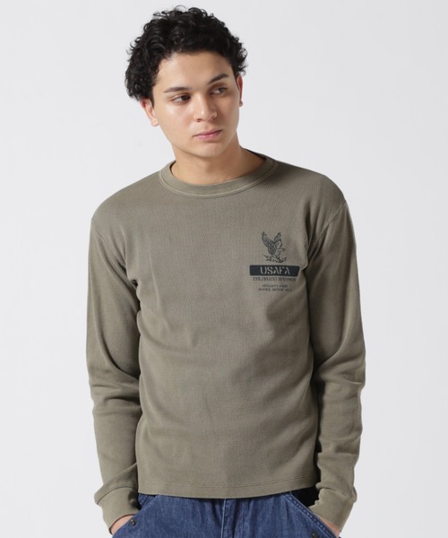 国内発送【AVIREX】FADE WASH HONEYCOMB WAFFLE T-SHIRT AVIREX tシャツ FADE WASH HONEYCOMB WAFFLE T-SHIRT / フェイド