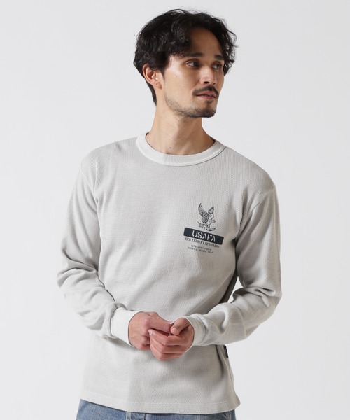 国内発送【AVIREX】FADE WASH HONEYCOMB WAFFLE T-SHIRT AVIREX tシャツ FADE WASH HONEYCOMB WAFFLE T-SHIRT / フェイド