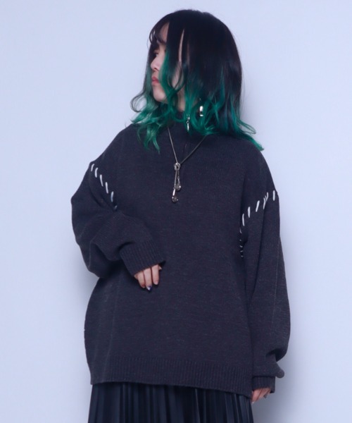 Bling Leads セーター ニット Z)「BLINGLEADS」123808 ハンドステッチ