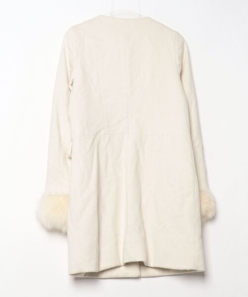 「LILIDIA」 ノーカラーコート 1 ホワイト レディース_画像2