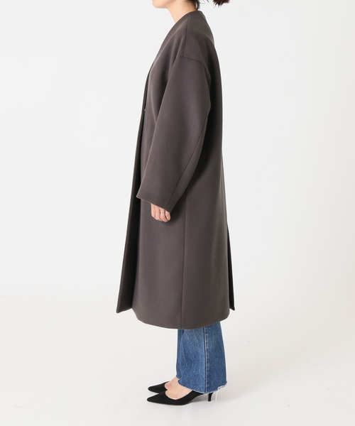 IENA（イエナ） ノーカラーコート「mantecoコラボ」 40 グレー