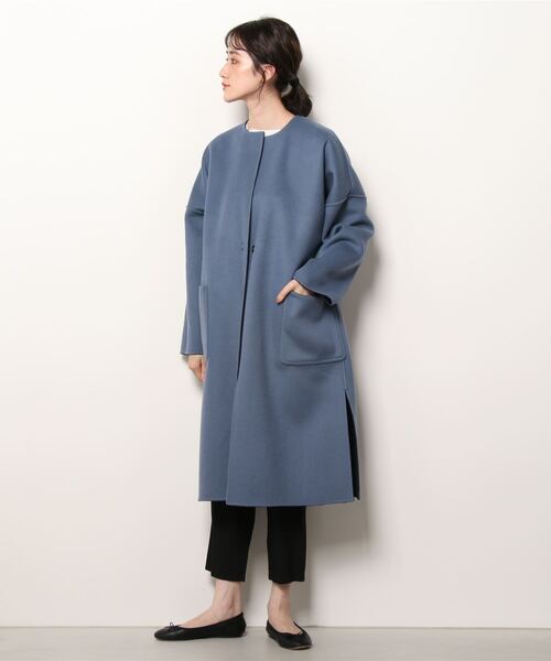 Demi-Luxe BEAMS リバーコート 36 ネイビー Demi-Luxe BEAMS リバーコート 36 ネイビー