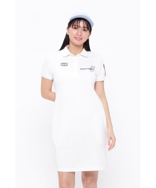 【PEARLY GATES】カノコ半袖ポロワンピース/ゴルフワンピース PEARLY GATES ワンピース 「PEARLY GATES」コットンカノコ半袖