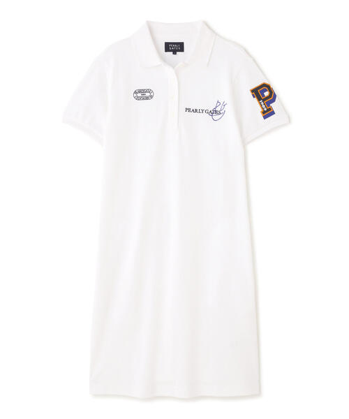 新品PEARLY GATES ポロシャツ ワンピース ホワイト PEARLY GATES ワンピース 「PEARLY GATES」コットンカノコ半袖