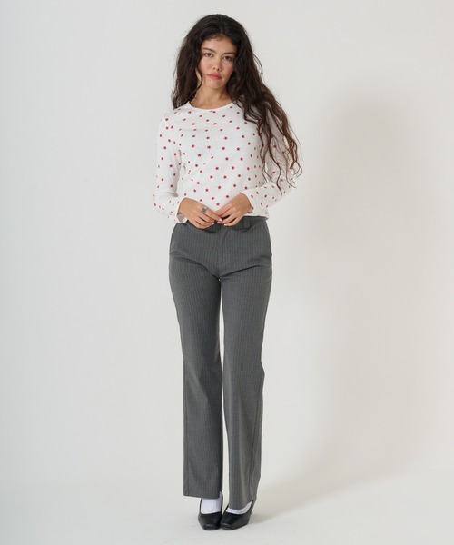 TINA：JOJUN（ティーナジョジュン） スラックス パンツ ストライプ