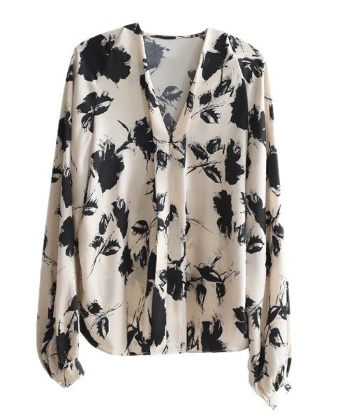 エムズグレイシー モノトーン襟元ボウタイ アクセントお花モチーフ 38