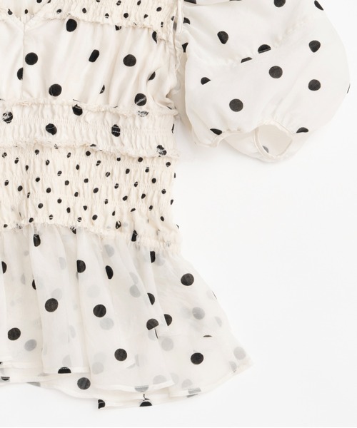 【新品未使用】メゾンスペシャル　2WAYスリーブフリルブラウス MAISON SPECIAL ブラウス シャツ 2way Sleeve Dot Ruffle Blouse