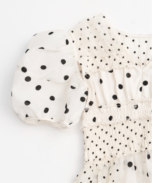MAISON SPECIAL ブラウス シャツ 2way Sleeve Dot Ruffle Blouse