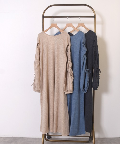 「w closet」 ニットワンピース FREE ライトベージュ レディース_画像4