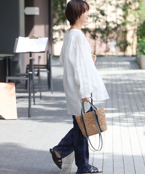 JOURNAL STANDARD relume ブラウス シャツ カラーリネンギャザー